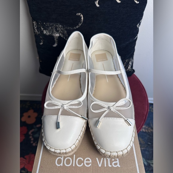 Dolce Vita Cambre ballet Flat in White mesh platform - Picture 5 of 9